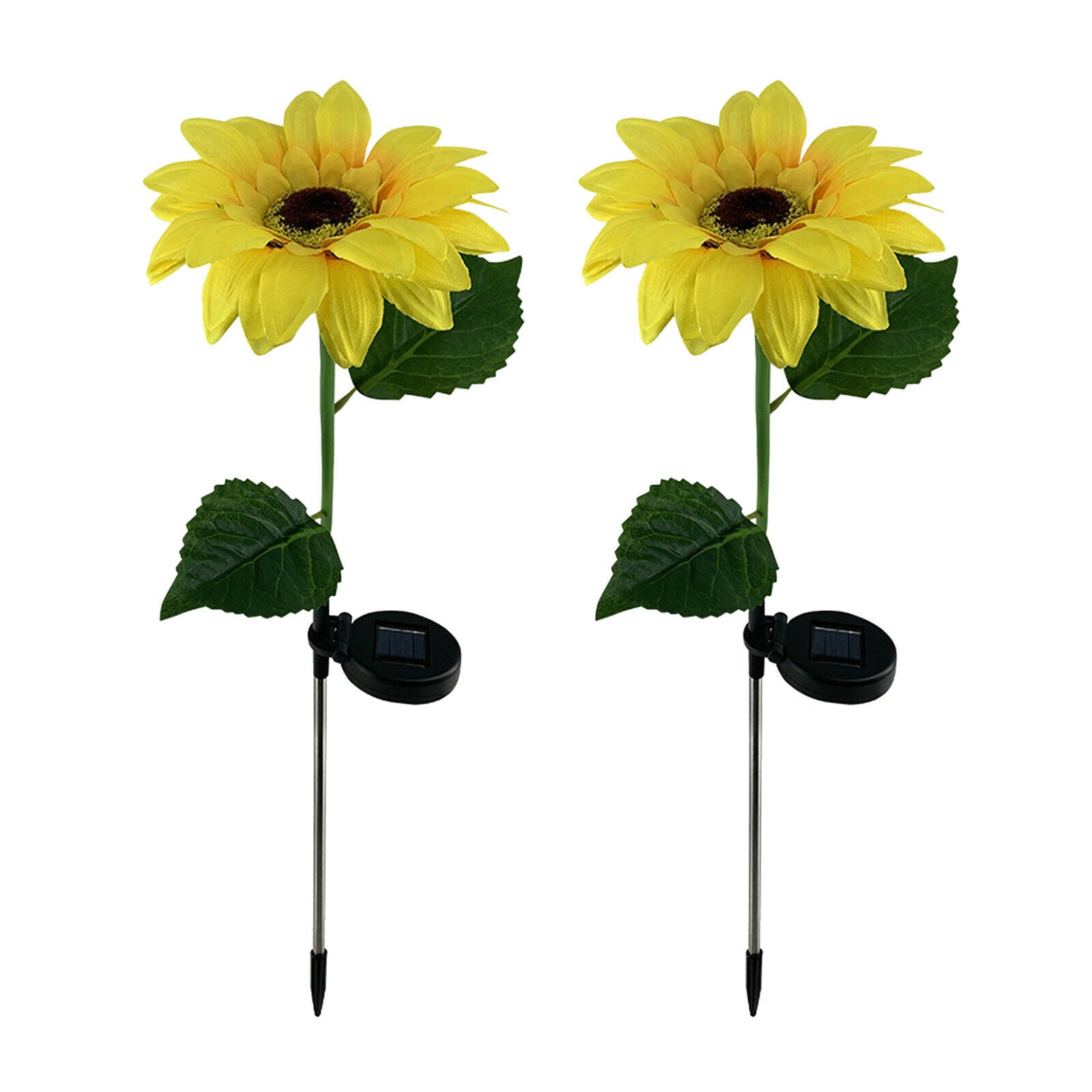2 Pack Yard Garden Solar Power Sunflowers Lights Stakes Lawn Patio Decor