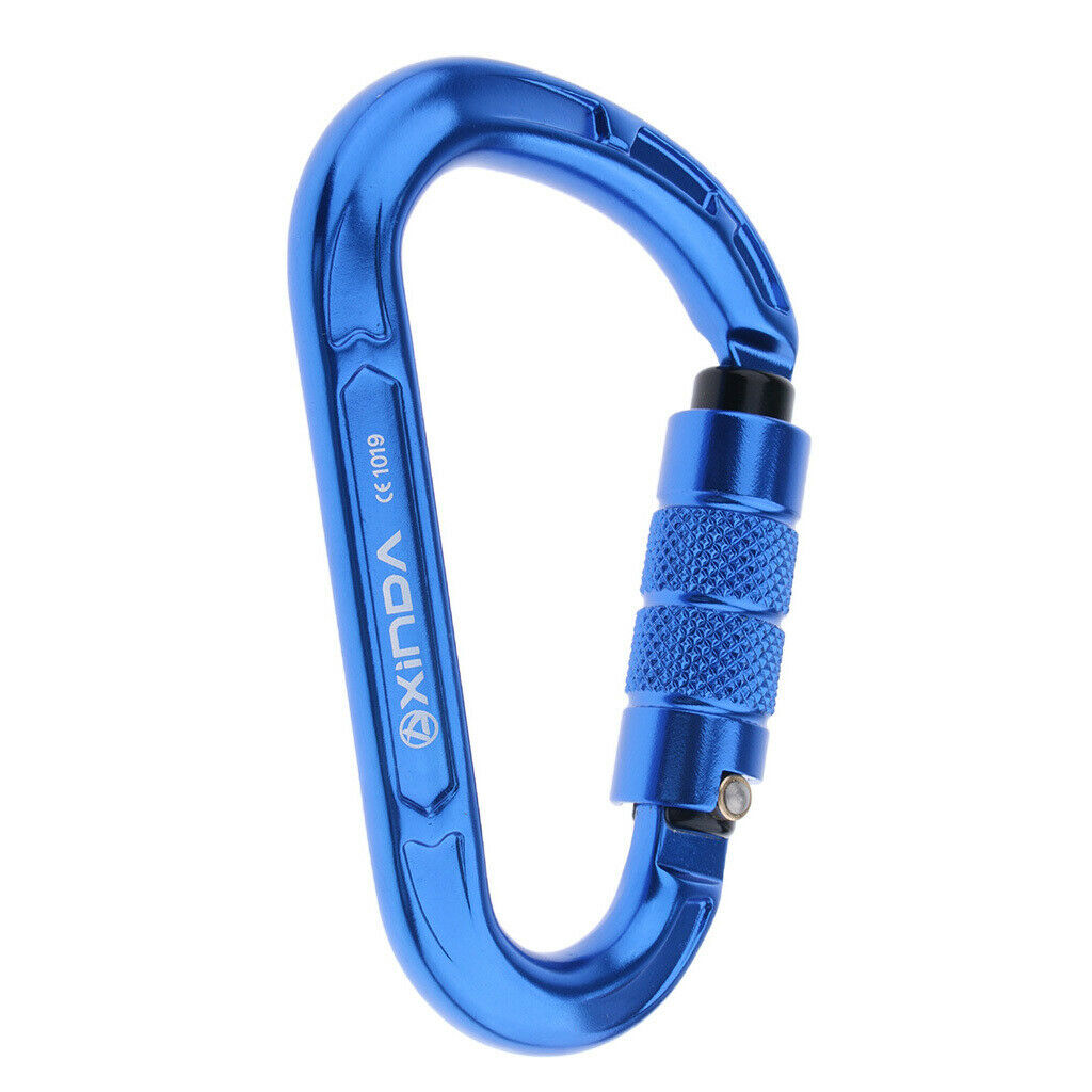 22KN Screw Gate Auto Locking Carabiner Quickdraw for Climbing Rappelling Auto
