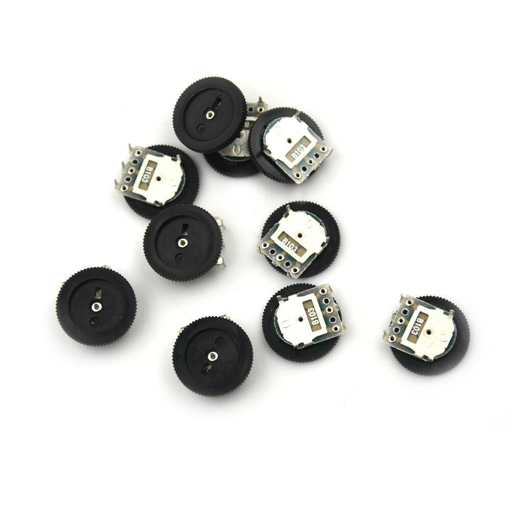 10PCS B103 16x2mm 10K Ohm Single Dial Taper Volume Wheel Single Potentiometer Rf