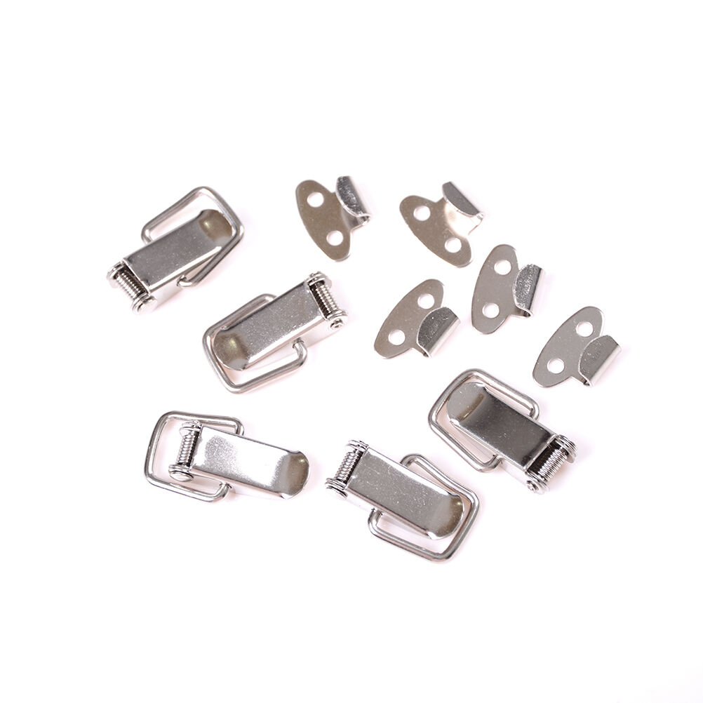 5Pcs J107 Hardware Cabinet Boxes Spring Loaded Latch Catch Toggle Steel Hasp Tt