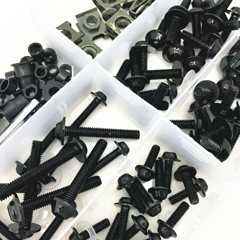 177Pcs Motorcycle Bodywork Fairing Bumper Panel Bolts Kit Fastener Clips Screw