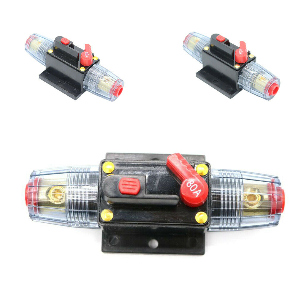 DC12V 24V 80AMP Car Audio Inline Circuit Breaker Fuse Manual Reset Switch