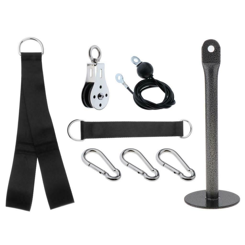 DIY Pulley Cable Machine Attachment Gym Triceps Blaster Loading Pin Straps