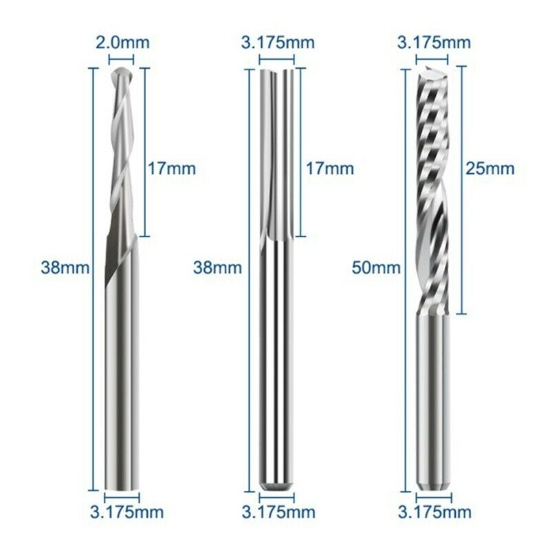 End Mill Engraving Bits Set 15Pcs CNC Router Bits for Woodworking Acrylic CuttU8