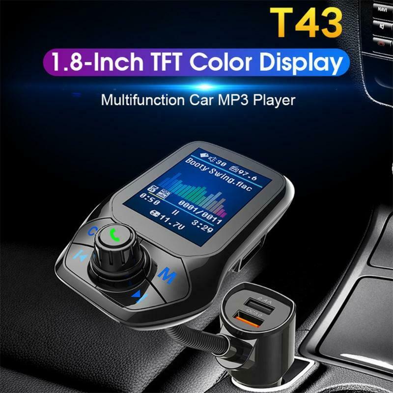 Bluetooth-compatible Player Car Kits Audio Music Adapter USB QC3.0 Fast Charger