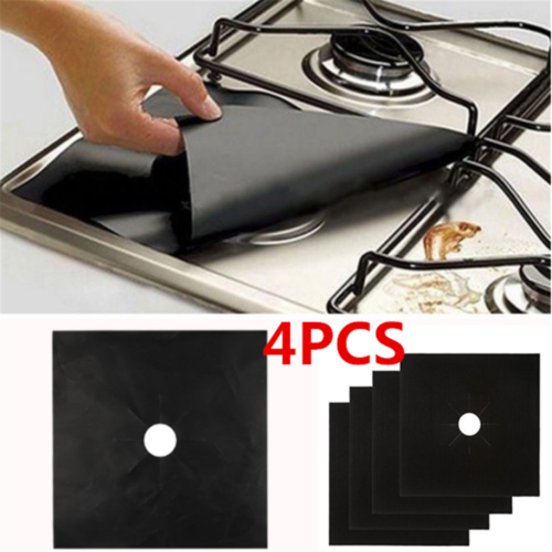 4x PRO Reusable Gas Stove Burner Cover Protector Liner Kitchen Cleaning Mat Pad