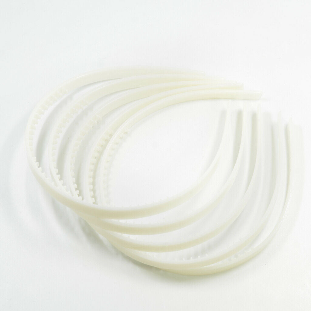 10x 10MM White Black Plain Plastic Hair Band Headband Head Hoop DIY Headwear