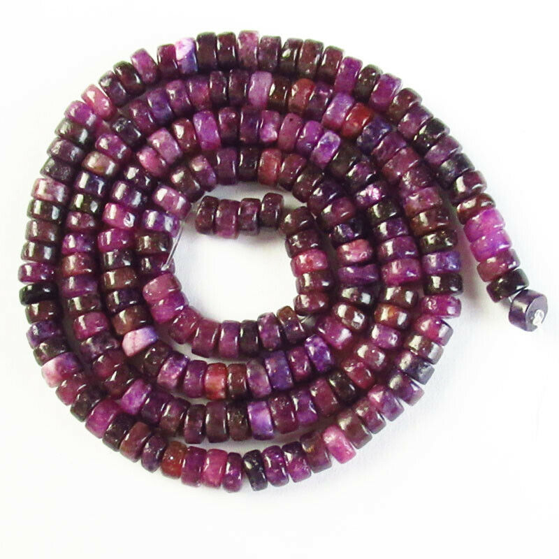 4x2mm Natural Purple Lepidolite Heishi Spacer Loose Bead 15.5 inch A-319TZ