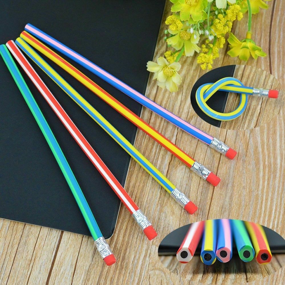100Pcs Colorful Magic Bendy Flexible Soft Pencil with Eraser For Kids Writing
