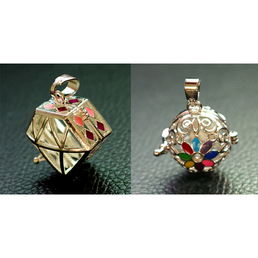 Hollow Diamond Rhombus&Ball Shape Copper Jewelry Necklace Pendant for DIY(2)