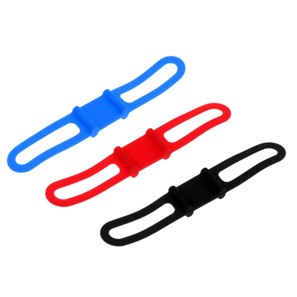 3x Elastic Bike Silicone Band  Flashlight Torch