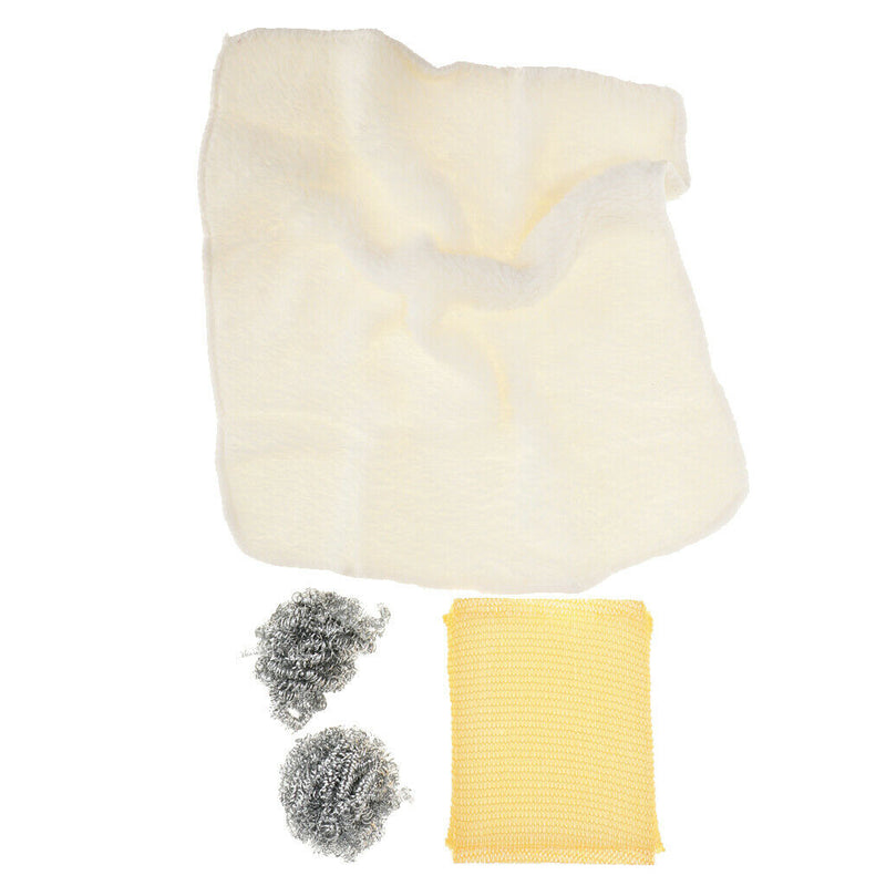 2Pcs Stainless Steel Scourer 1pcs Sponge Cloth and scouring pad kitchen tool