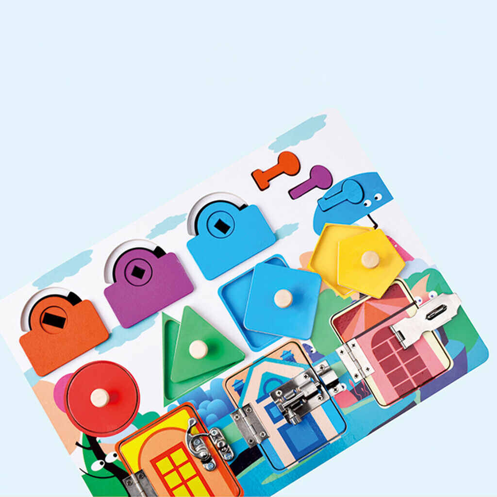 Toddler Busy Board Wood Education Unlock Toys Gifts Age 3+ Boys & Girls