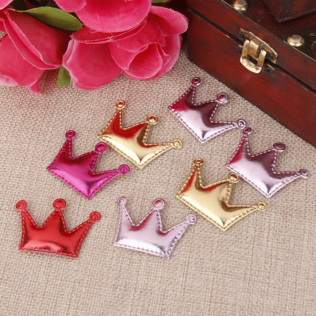 20x Crown Shape PU Flatback EMBELLISHMENT HAIR BOW DIY Deocr Crafts