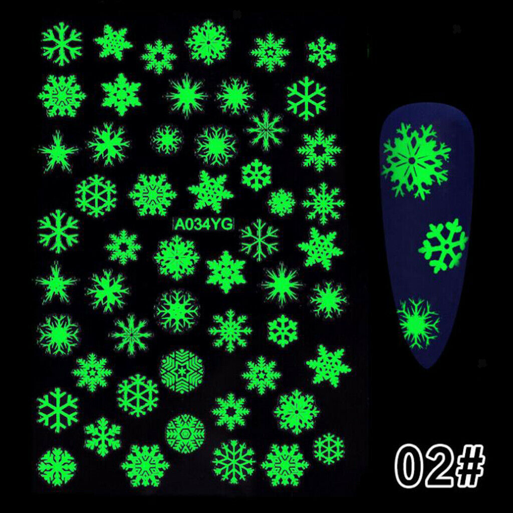 Set of 5 Girls DIY Luminous Self Adhesive Nail Art Stickers Decals Stencils