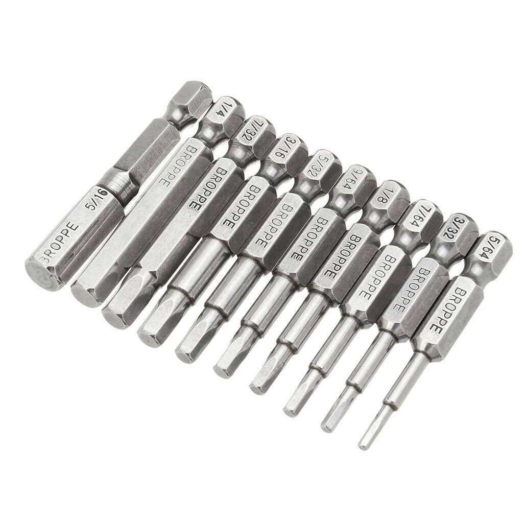 10Pcs Allen Wrench Drill Bit Set Hex Head Quick Release Shank Attachment