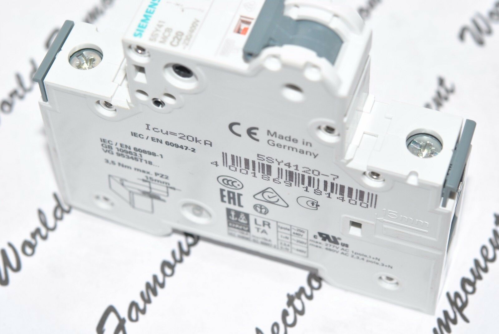1pcs - SIEMENS 5SY41-MCB-C20 5SY41MCBC20 20A 1P ~230/400V Circuit Breaker