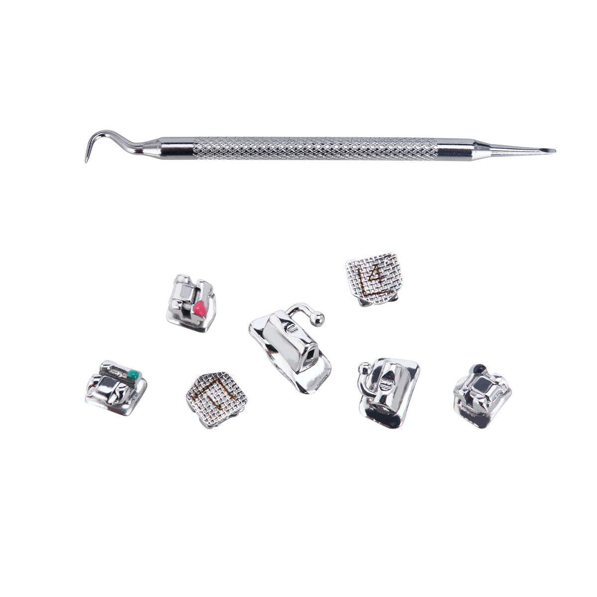 Dental Orthodontic Self-Ligate Brackets w/Buccal Tube Roth 022 Movable Hooks 345