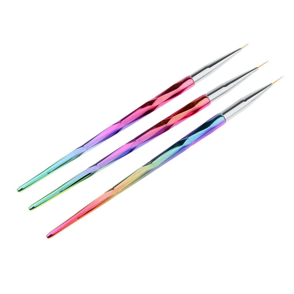 3 PCS Mermaid Tail Stick UV Gel Polish Nail Art Drawing Painting Pen Brushes