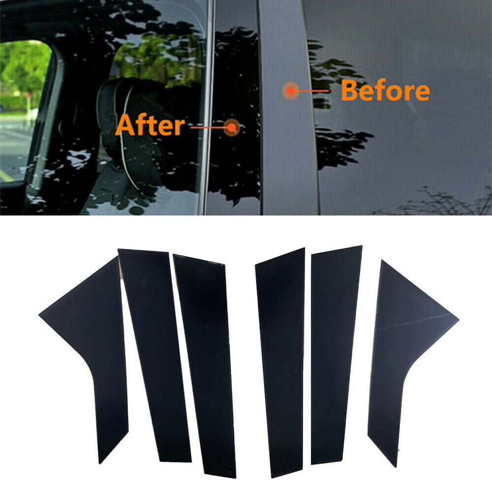 For 2020-21 Hyundai Sonata Door Trim Pillar Posts Cover Stickers Kit Gloss Black