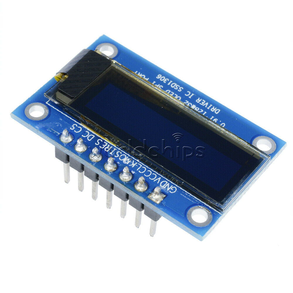 7PIN SPI 0.91" Inch Blue 128x32 OLED LCD Display Screen SSD1306 For Arduino R3