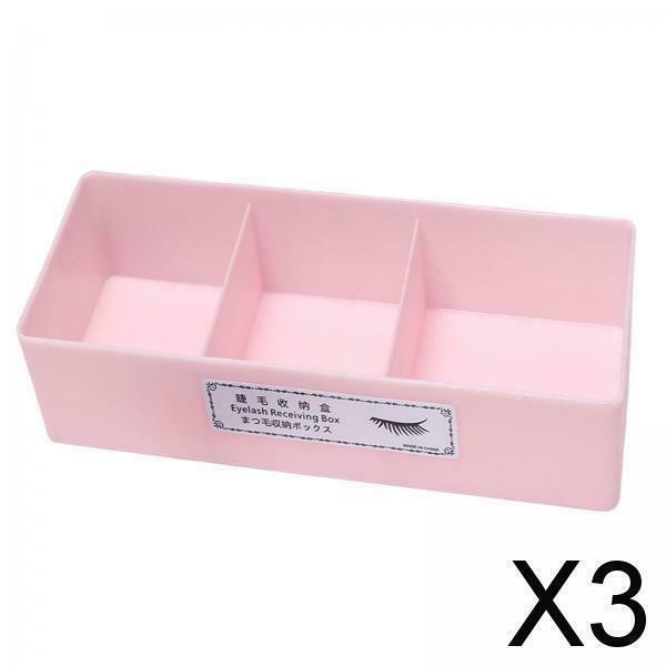 3X Eyelash Extension Tool Storage Box Container Holder for Grafting Pink