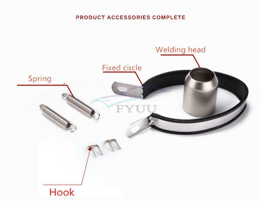 Stainless Steel Universal Inlet 36-51mm Motorcycle Exhaust Pipe Muffler With Net