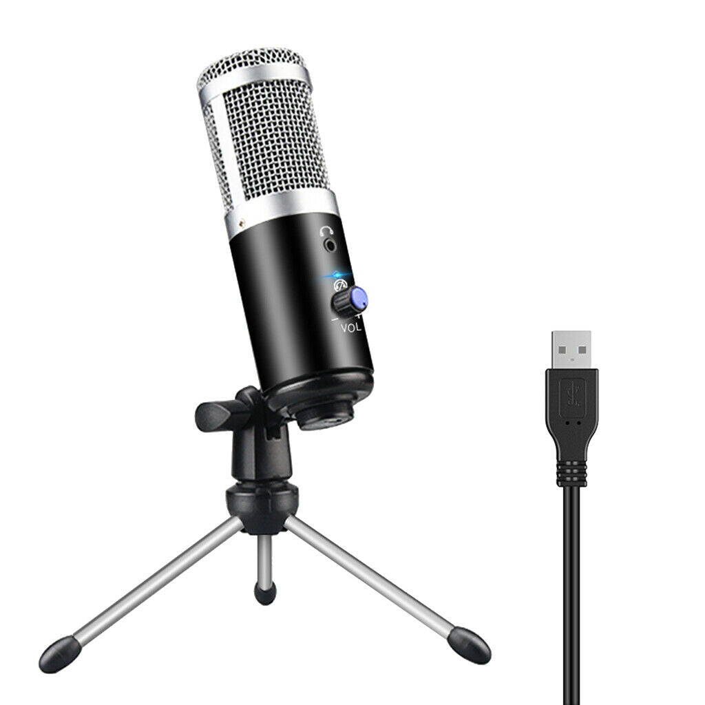 USB Condenser Podcast Recording Microphone for Laptop PC Studio Gaming