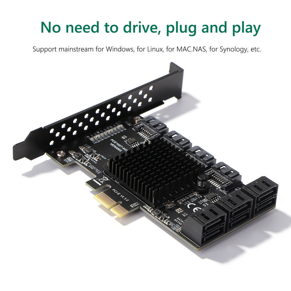 PCI-E to 10 Ports SATA3.0 PCI-E 1X Expansion Card PCI Express 3.0 GEN3 Adapter