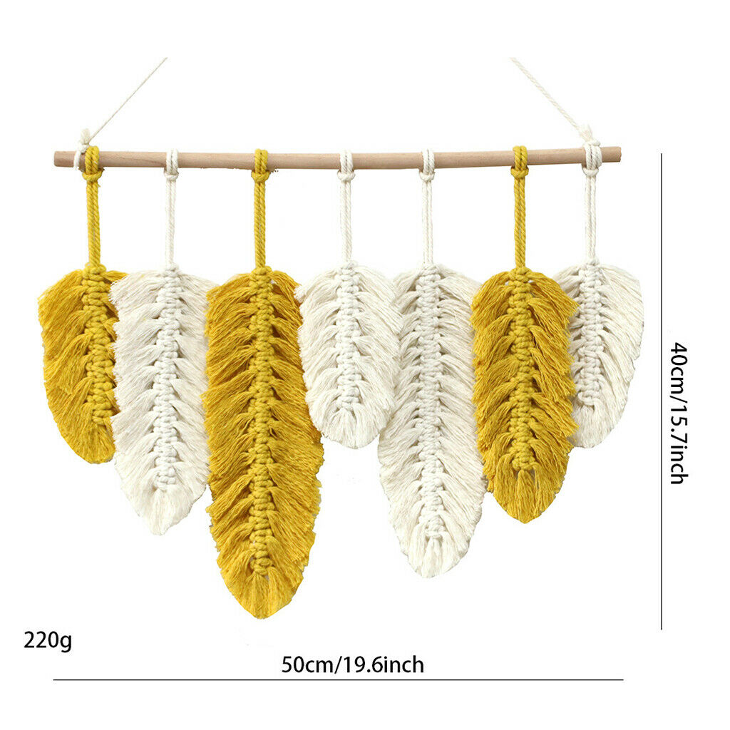 Hand-woven Soft Leaf Macrame Tapestry For Wall Decor