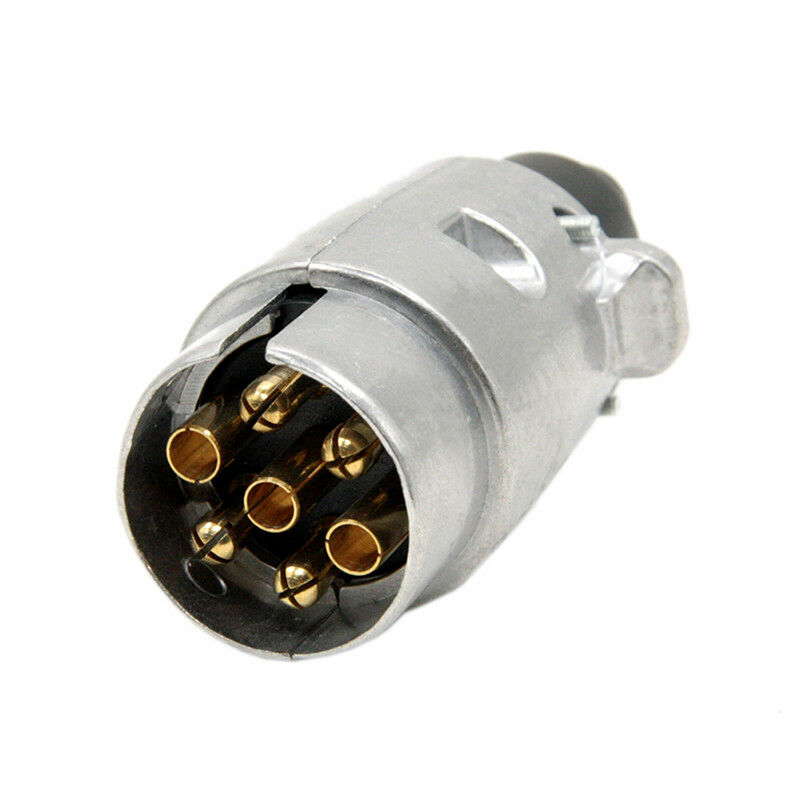 7 Pin Car Electric Socket Round Male Metal Adapter For Caravan Trailer Plug H Qx