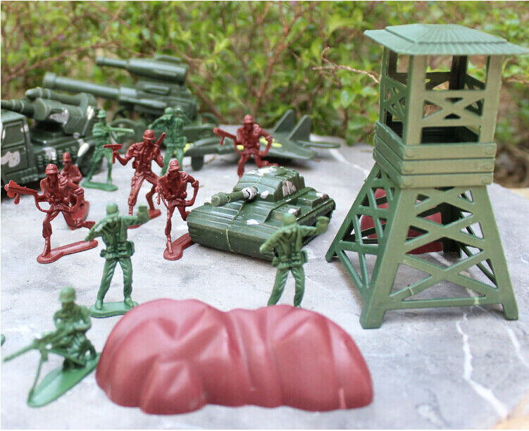 238pcs/Lot Army Combat Game Toys Soldier Set with Zipper Backpack 4cm