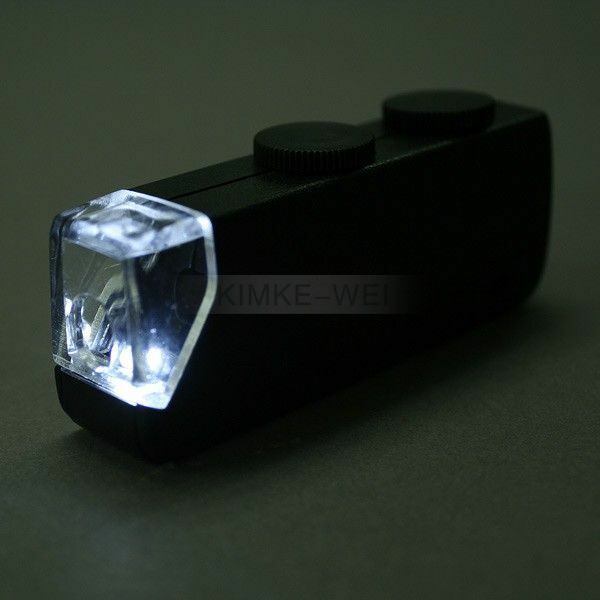 Illuminated Portable Pocket Microscope 60X-80X-100X New