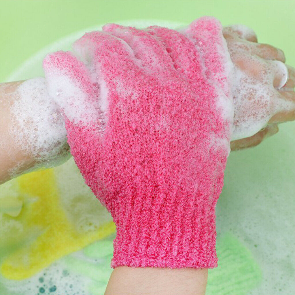 7Pcs Shower Bath Mitts Exfoliating Body Scrub Gloves Skin Spa Massage Sponge