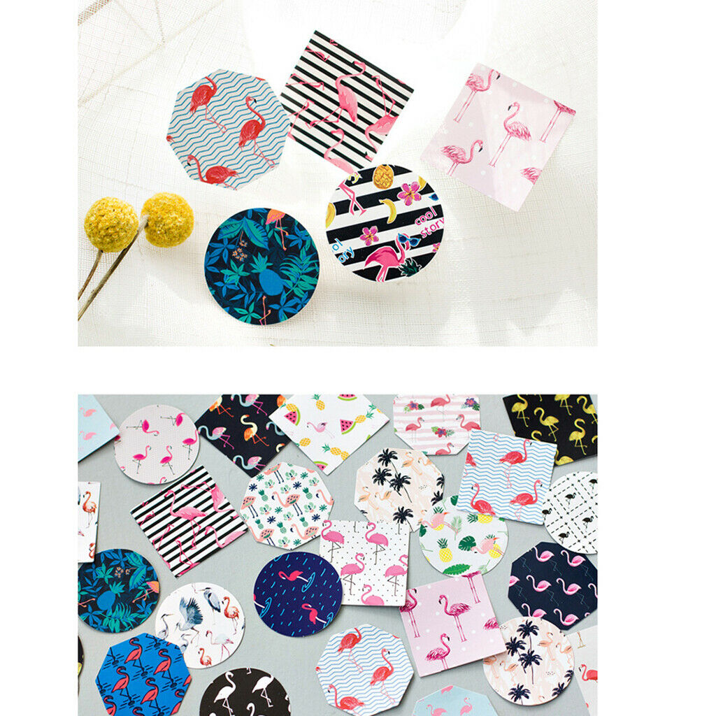 2 Pcs Flamingo Stickers Pad Adhesive Paper DIY Decoration 40mm Random Color