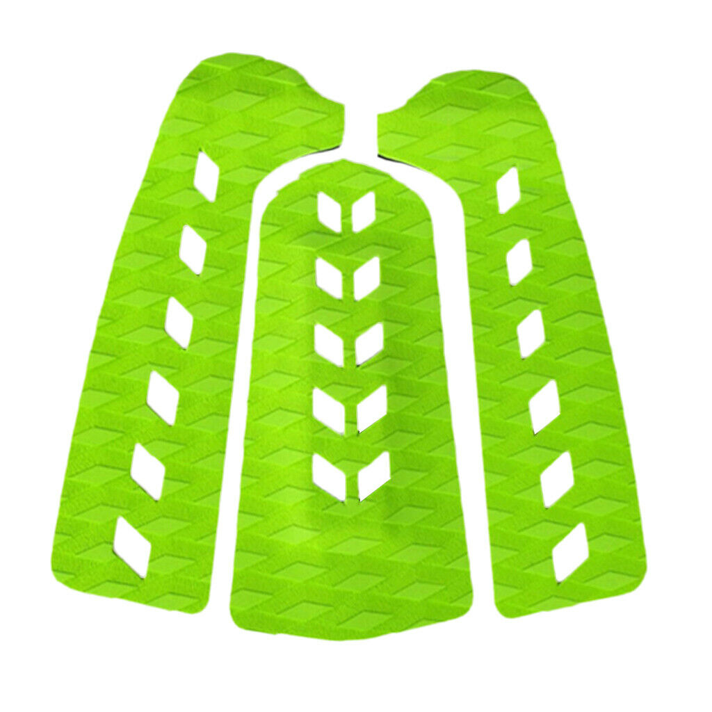 3Pcs EVA Surfboard Traction Pad Tail Pad Deck Grip Surf Surfing Board Green
