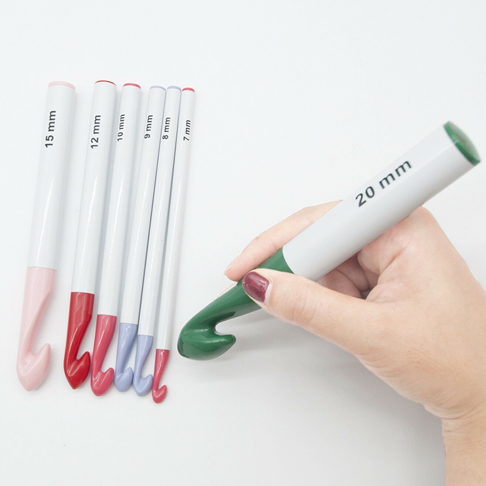 7 Sizes Crochet Hooks Set Knitting Needles Sewing Large-Eye Blunt Needles