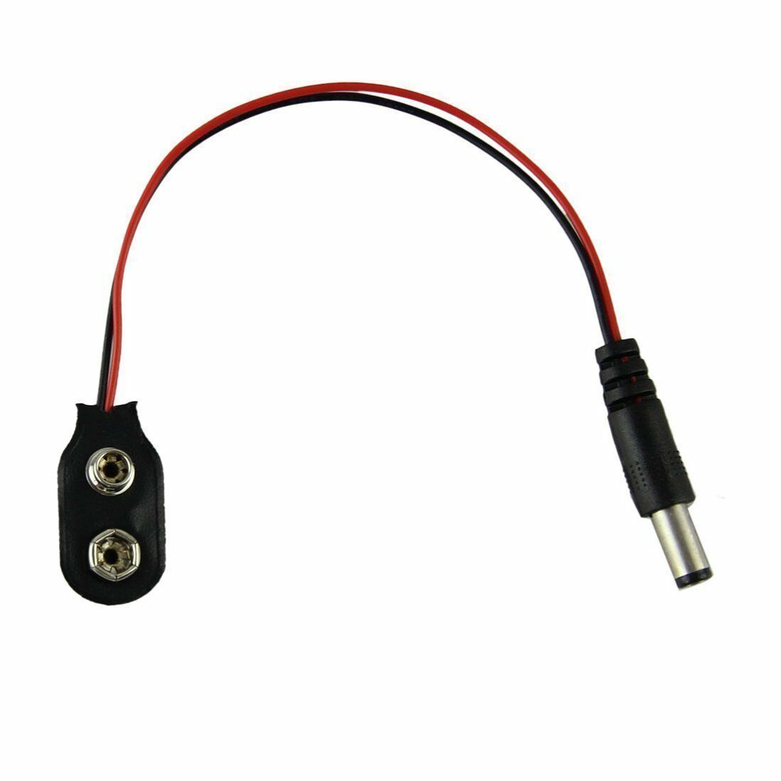 New 9V Battery Buck Cctv Camera Battery Snap Connector Clip 5.5x2.1mm Male DC