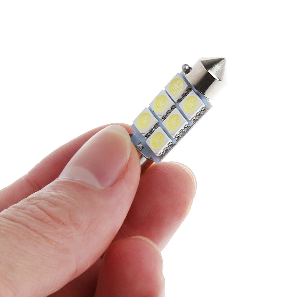 10X White 36MM 5050 6LED SMD Car Auto Interior Festoon Dome Light Lamp Bulb
