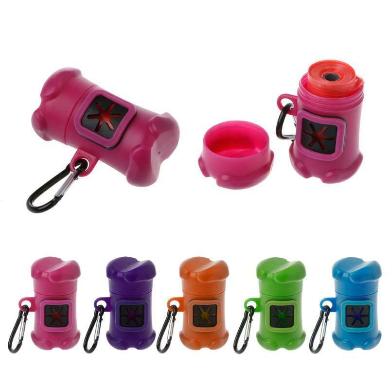Pet Dog Bone Shape Waste Poo Garbage Dispenser Box Clean Up Bags Holder Carrier