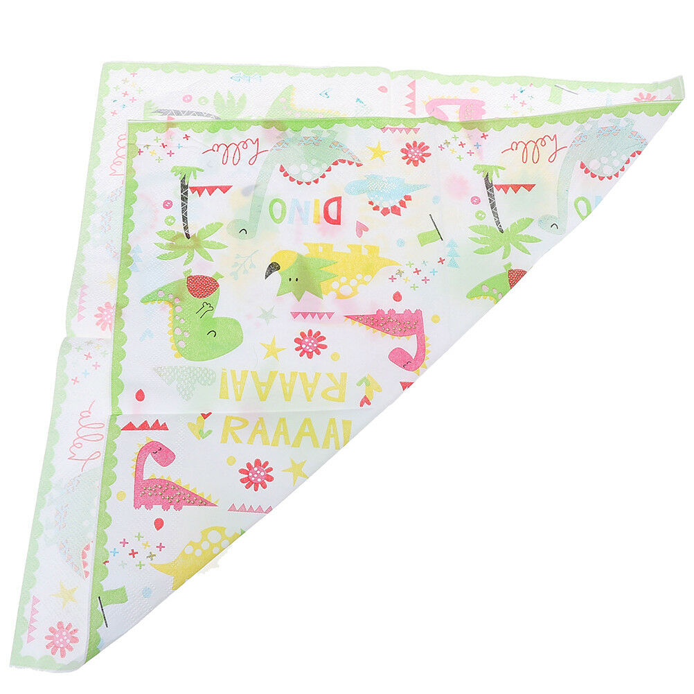 12x Dinosaur Theme Paper Napkins For Kids Birthday Party Tissue Napkin Dec.l8