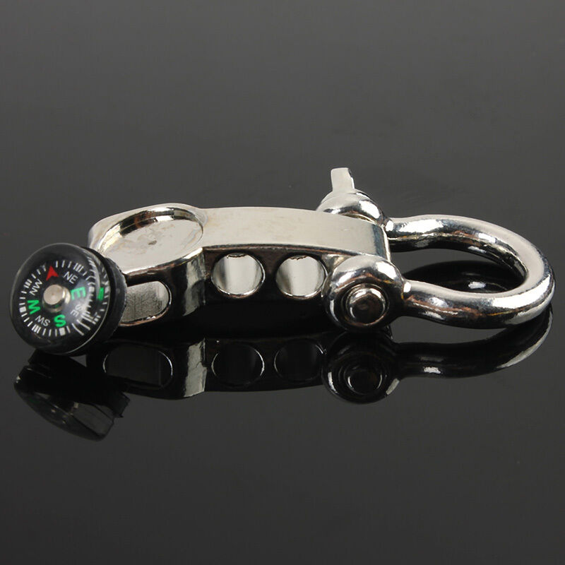 Steel Adjustable Buckle Paracord  Survival Bracelet New Shackle W/ Compass.l8