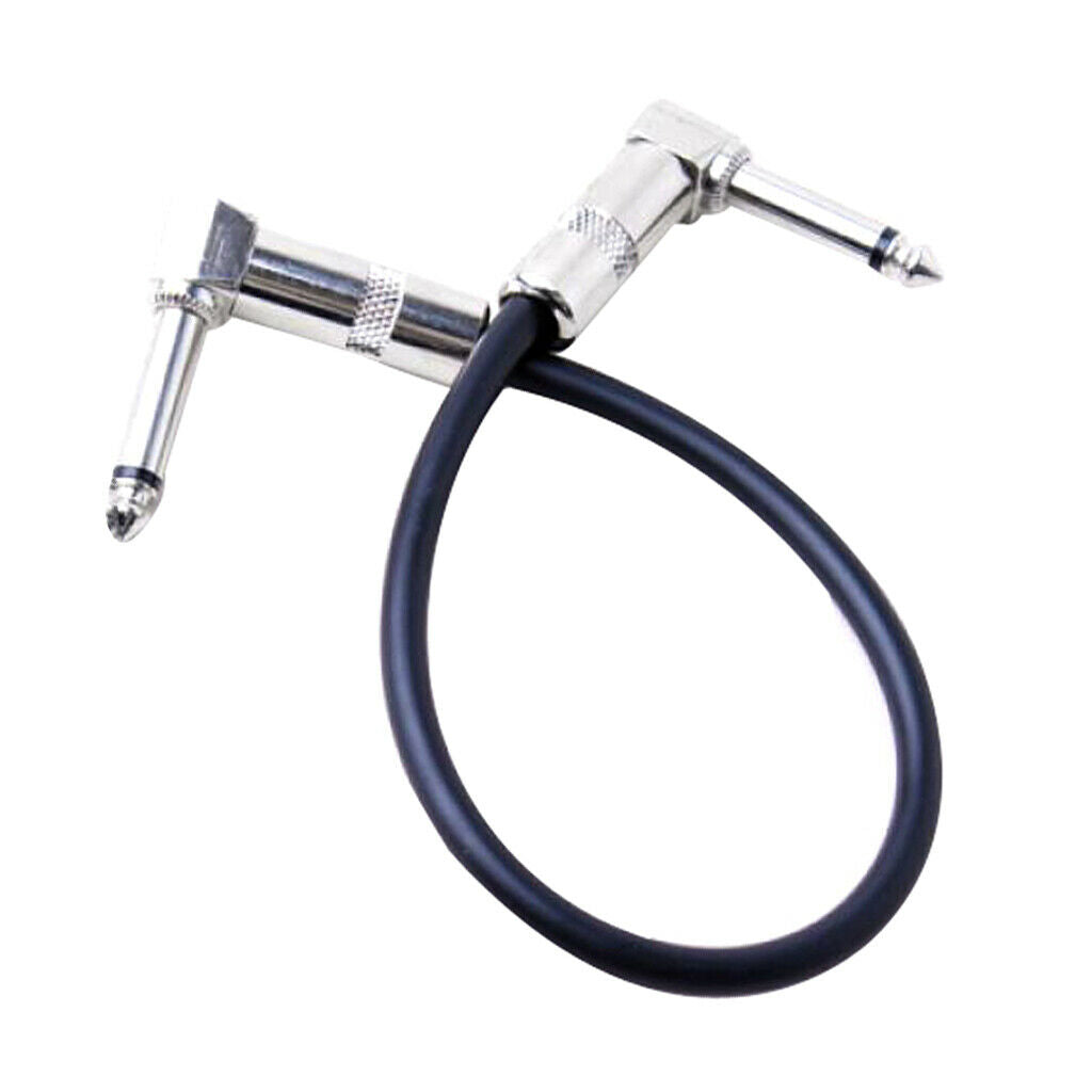 1/4 '' Right Angle Black Guitar Lead Patch Leads Pedal Effects Cables 12