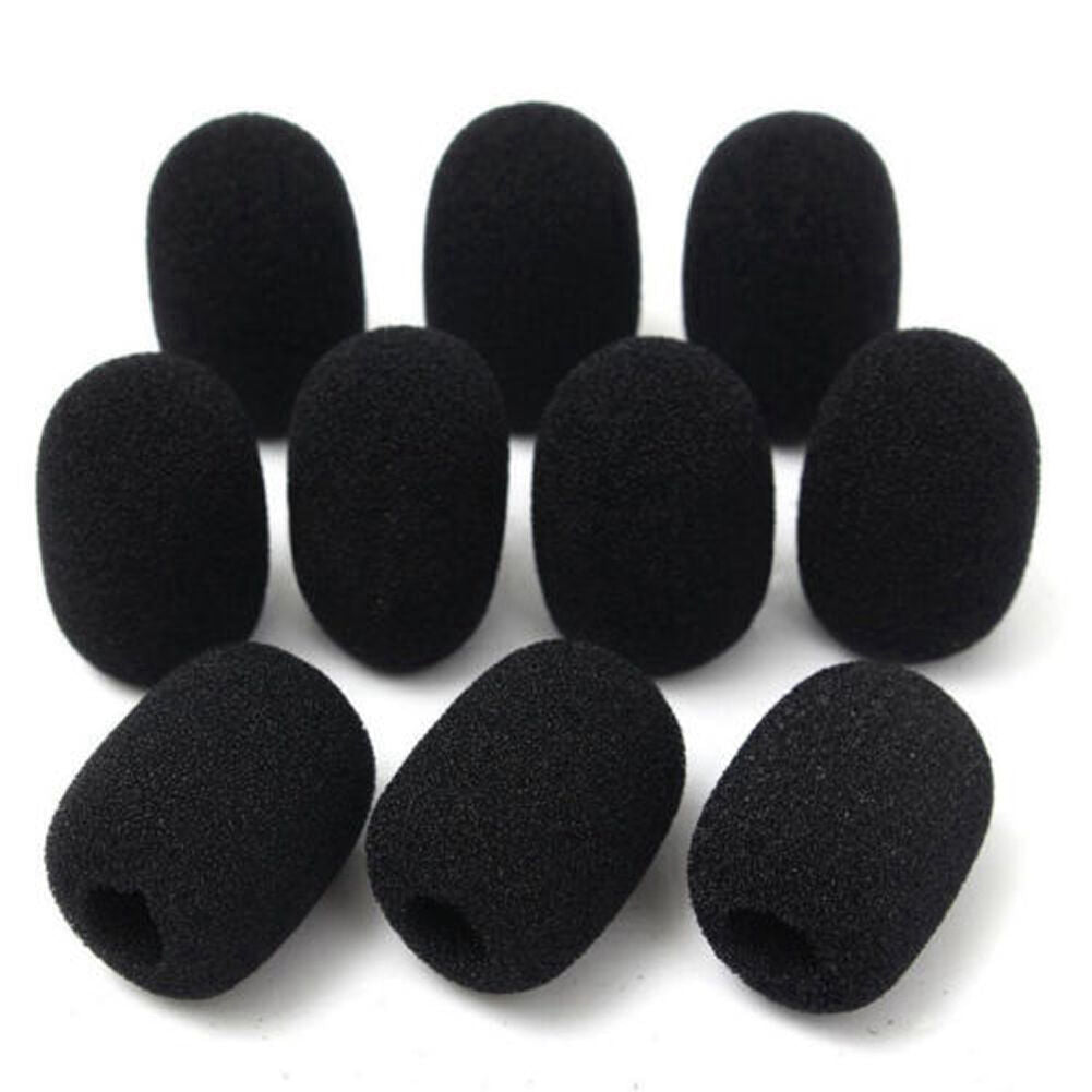 10PC Microphone Headset Grill Windscreen Sponge Foam Black Mic Cover New