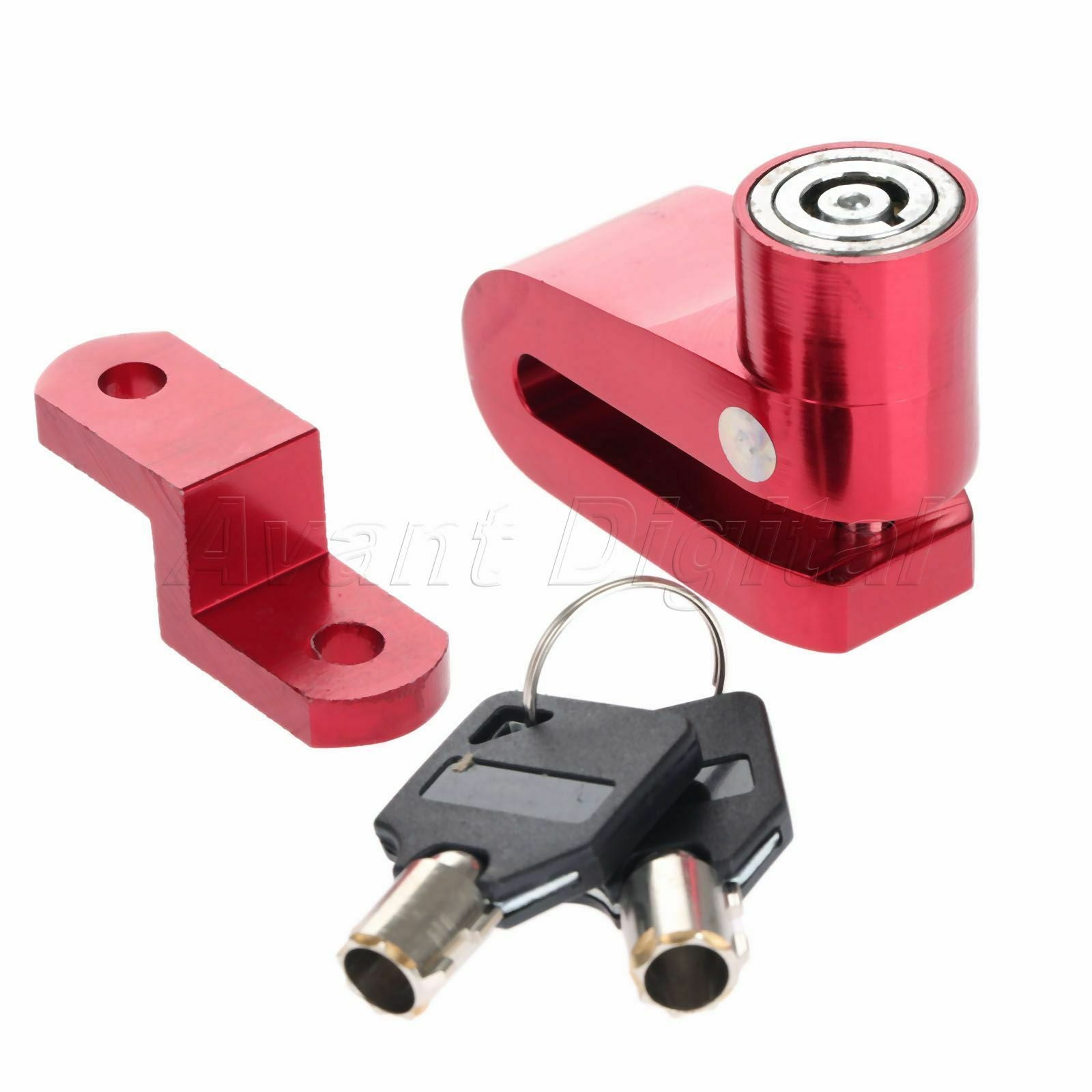 Anti-theft Security Disc Brake Wheel Lock for Motorcycle MotorBike Bicycle Red