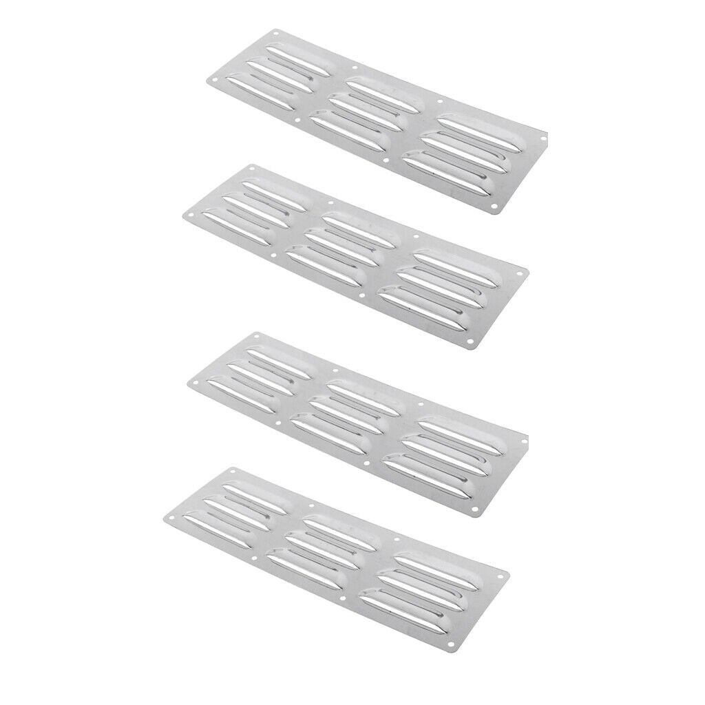 4pcs 304 Stainless Steel Marine Boat Yacht Louver Vent 9 Slot Ventilation