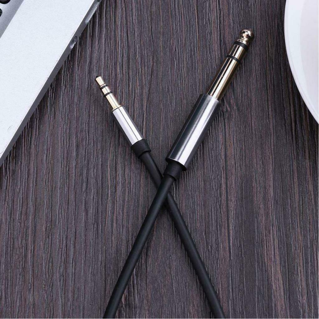 1.5m 3.5mm 1/8" Male To 6.35mm 1/4" Male Stereo Audio Cable +2 Adapter