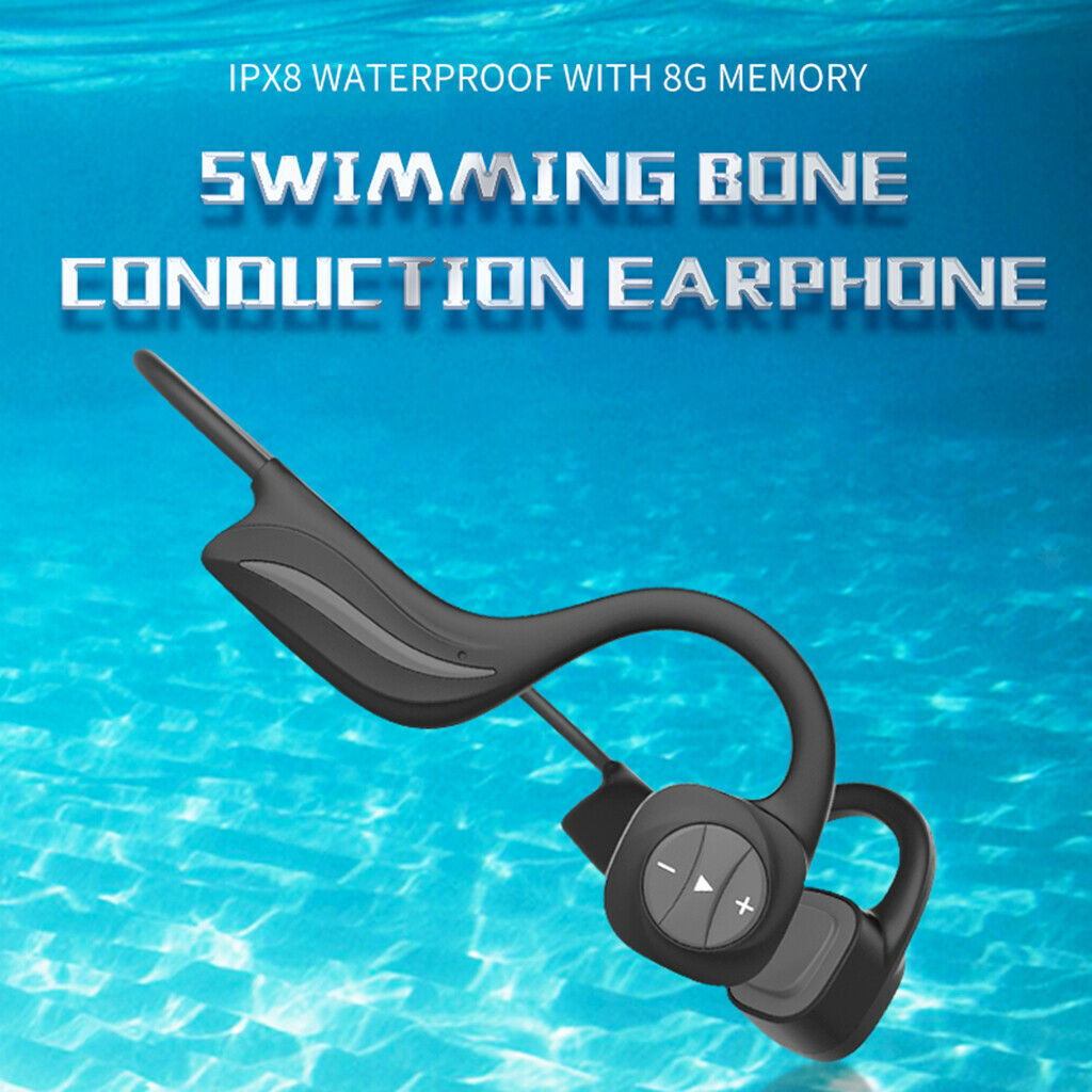 Bone Conduction Headphones, HiFi MP3 Player IPX8 Waterproof Outdoor Sport