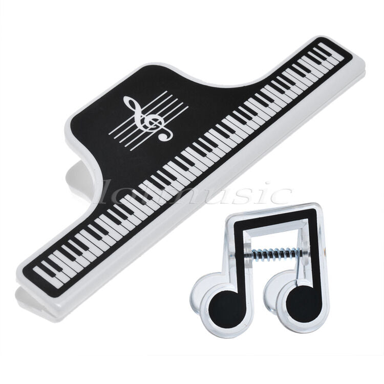 2 Pcs Book Page Clips Steady Portable Piano Note Clips Clips Black ABS