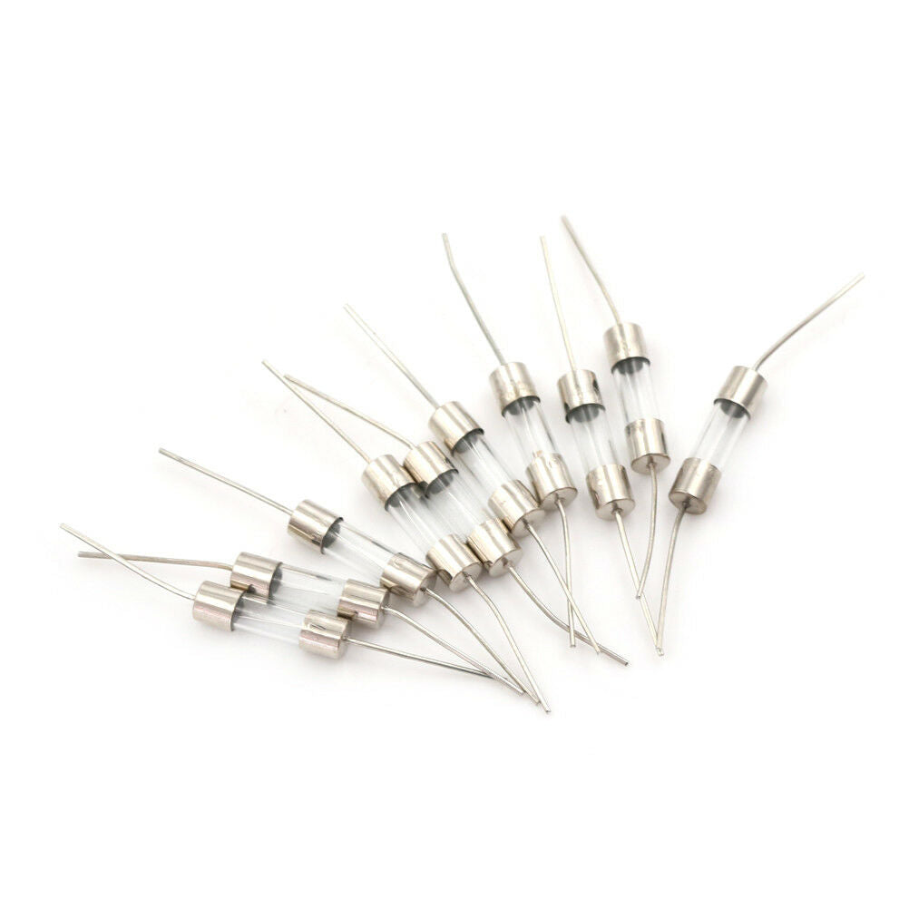 10pcs Glass Tube Fuse Axial Leads 5*20mm 6.3A F6.3A 250V Fast Quick Blow AU. DD
